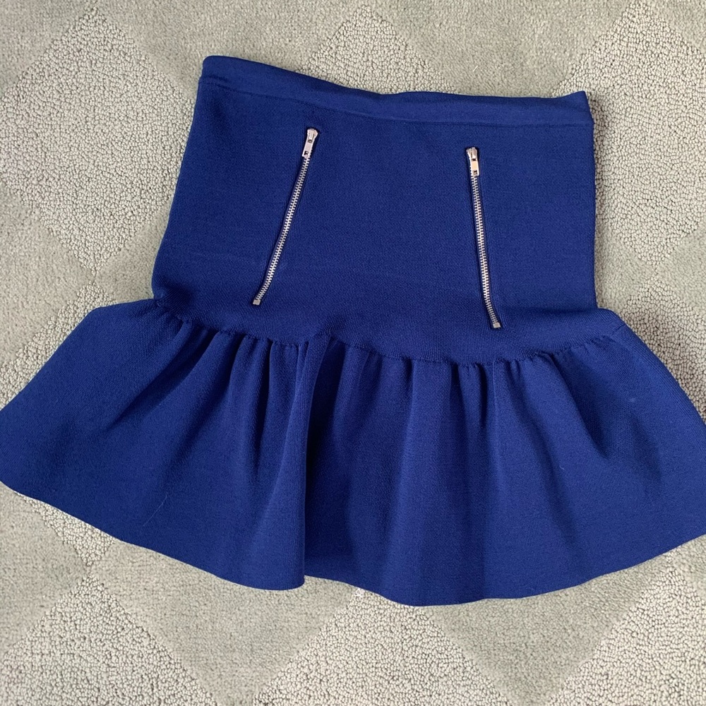 Sandro Blue mini flare skirt